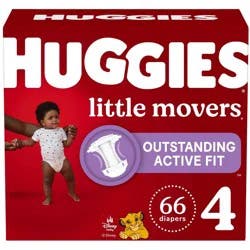 Huggies Little Movers Active Fit Diapers - Size 4 - 66ct