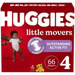 Huggies Little Movers Diapers - Size 4 - 66ct