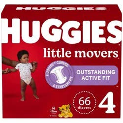 Huggies Little Movers Diapers - Size 4 - 66ct
