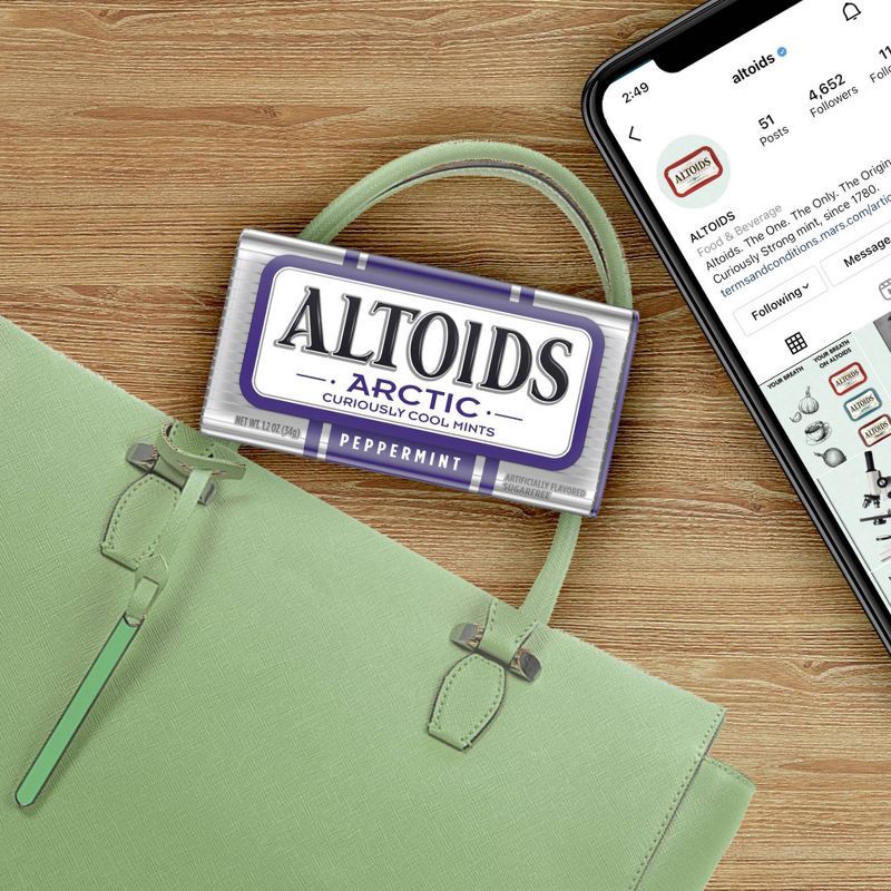 slide 6 of 10, Altoids Arctic Peppermint Breath Mint Hard Candies - 1.2oz, 1.2 oz