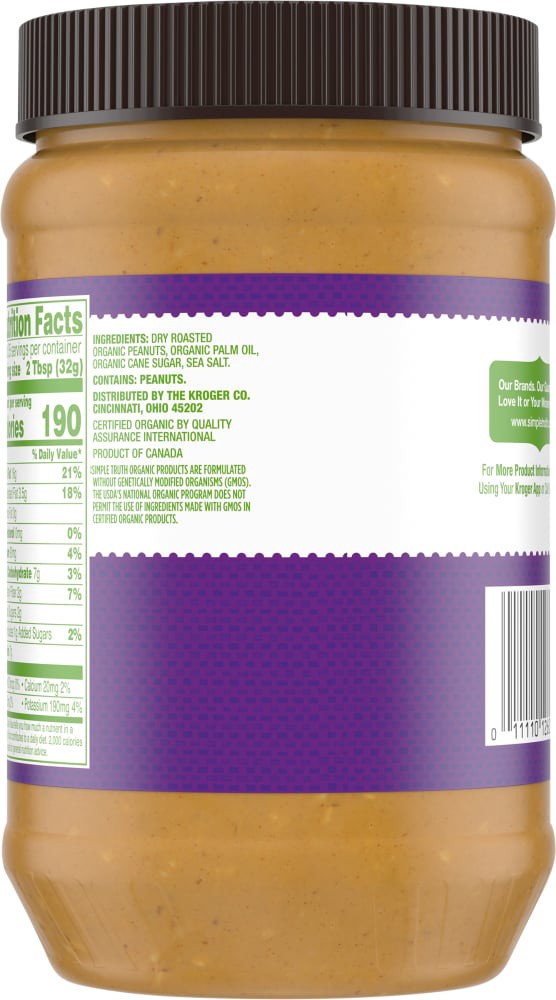 slide 3 of 4, Simple Turth Organic Crunchy Peanut Butter, 40 oz