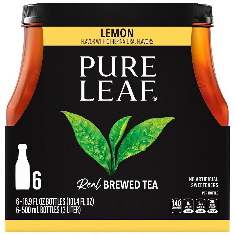 slide 2 of 8, PURE LEAF RTD Pure Leaf Lemon Iced Tea - 6pk/16.9oz Bottles, 6 ct; 16.9 oz