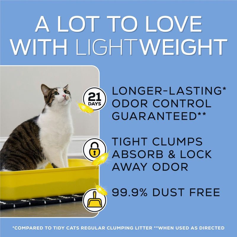 slide 8 of 9, Purina Tidy Cats Lightweight 24/7 Performance Low Dust Clumping Scoop Scented Cat & Kitty Litter for Multiple Cats - 17lbs, 17 lb