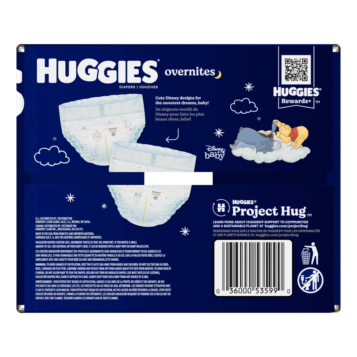 slide 12 of 13, Winnie the Pooh Huggies Disposable Overnight Diapers - Size 5 - 50ct, 50 ct
