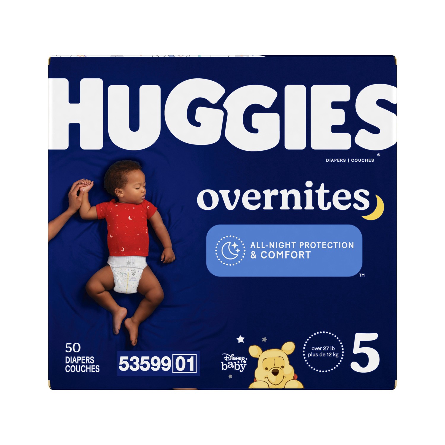 slide 10 of 13, Winnie the Pooh Huggies Disposable Overnight Diapers - Size 5 - 50ct, 50 ct