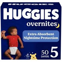 Huggies Overnites Nighttime Protection Diapers - Size 5 - 50ct