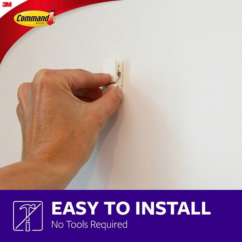 slide 6 of 11, Command Damage-Free Hanging White Spring 8 Clips and 12 Strips, 8 ct, 0.25 lb