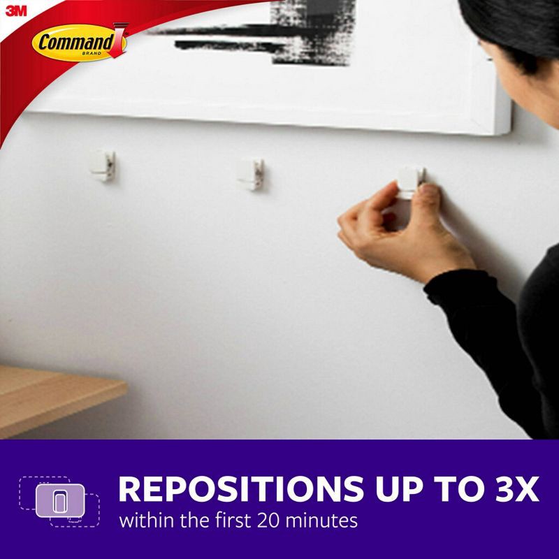 slide 7 of 11, Command Damage-Free Hanging White Spring 8 Clips and 12 Strips, 8 ct, 0.25 lb