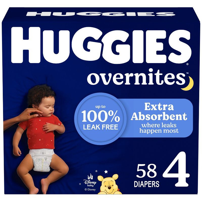 slide 1 of 12, Huggies Overnites Disposable Diapers - Size 4 - 58ct, 58 ct