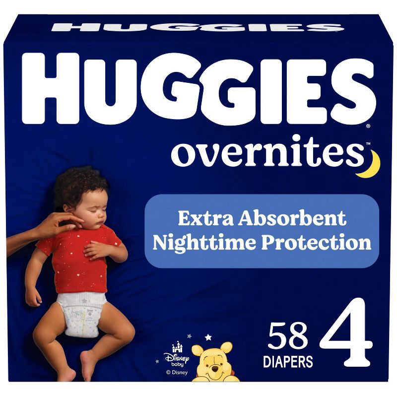 slide 1 of 13, Huggies Overnites Nighttime Protection Diapers - Size 4 - 58ct, 4 x 58 ct