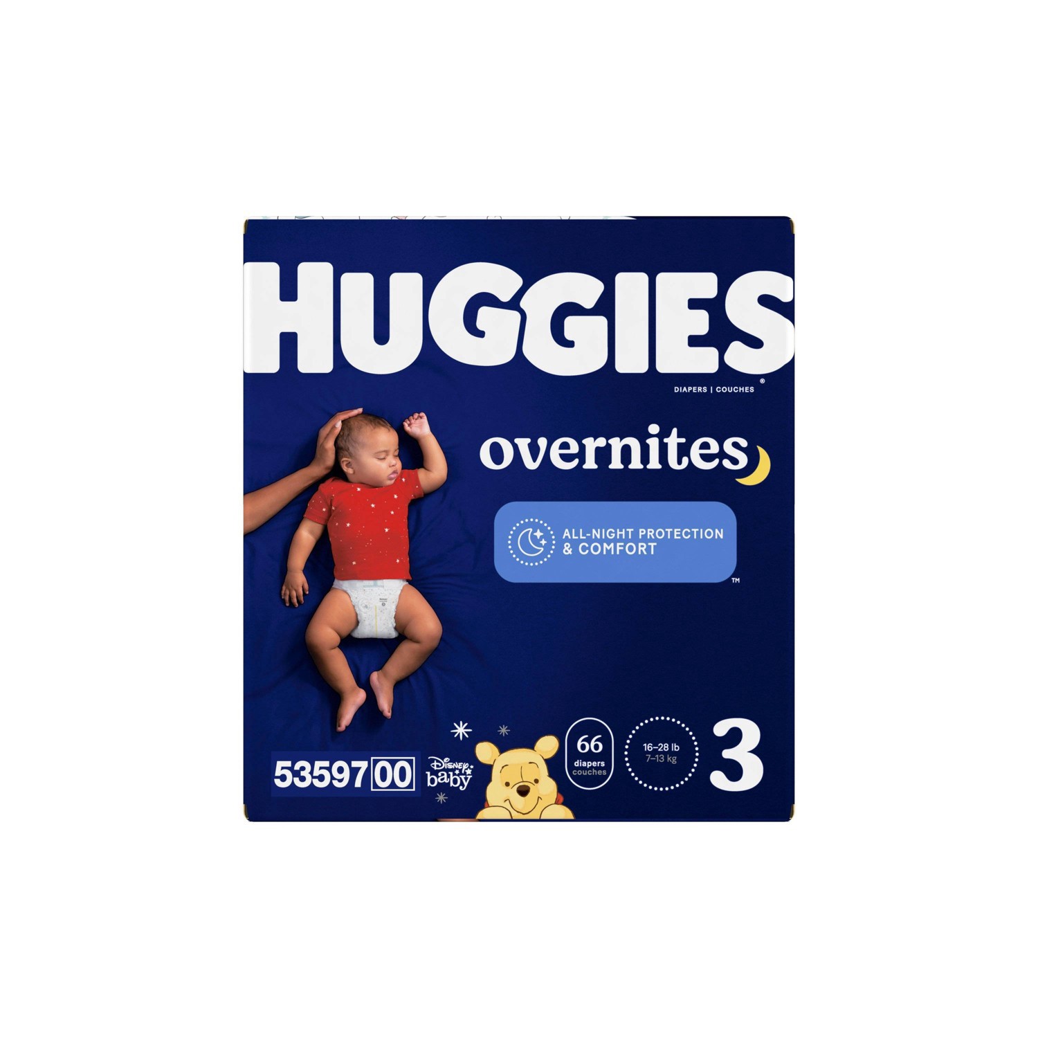 slide 9 of 13, Huggies Disposable Overnight Diapers - Size 3 - 66ct, 66 ct