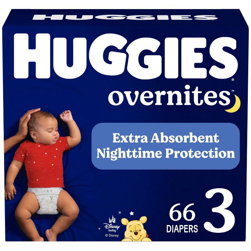 slide 1 of 13, Huggies Overnites Nighttime Protection Diapers - Size 3 - 66ct, 3 x 66 ct