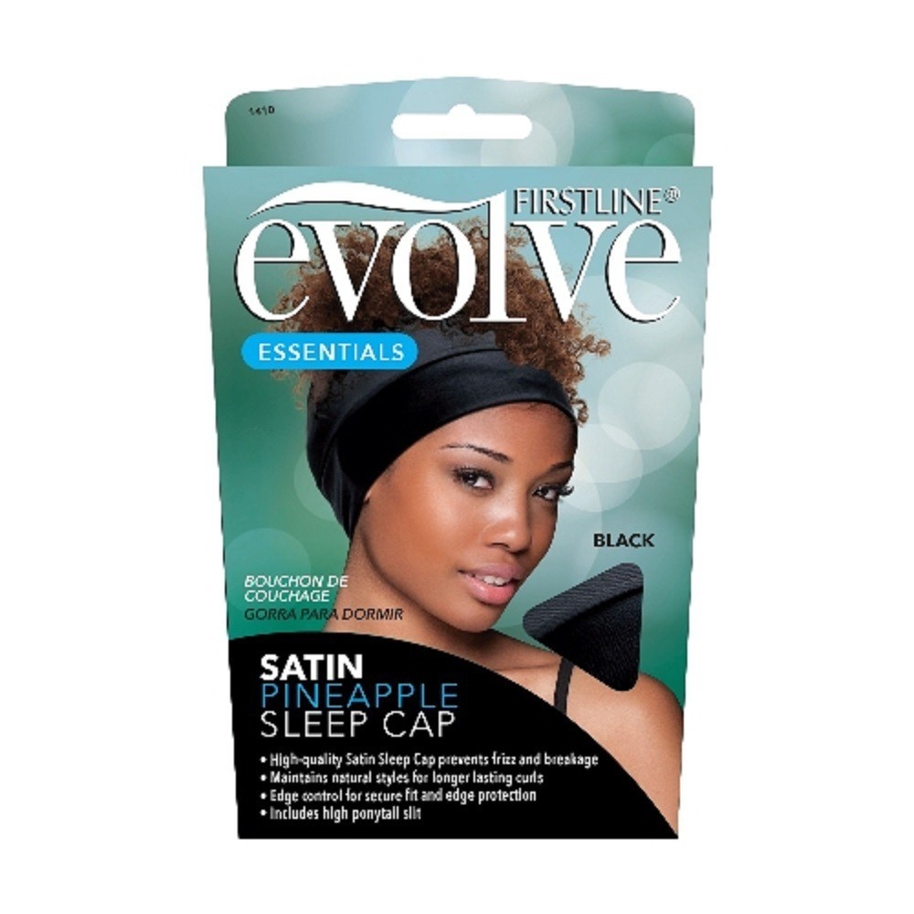 slide 1 of 4, Evolve Products Evolve Satin Pineapple Sleep Cap - Black, 1 ct