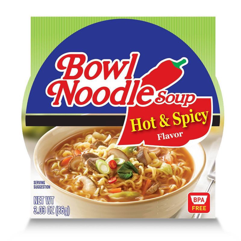 slide 2 of 5, Nongshim Hot & Spicy Soup Microwavable Noodle Bowl - 3.03oz, 3.03 oz