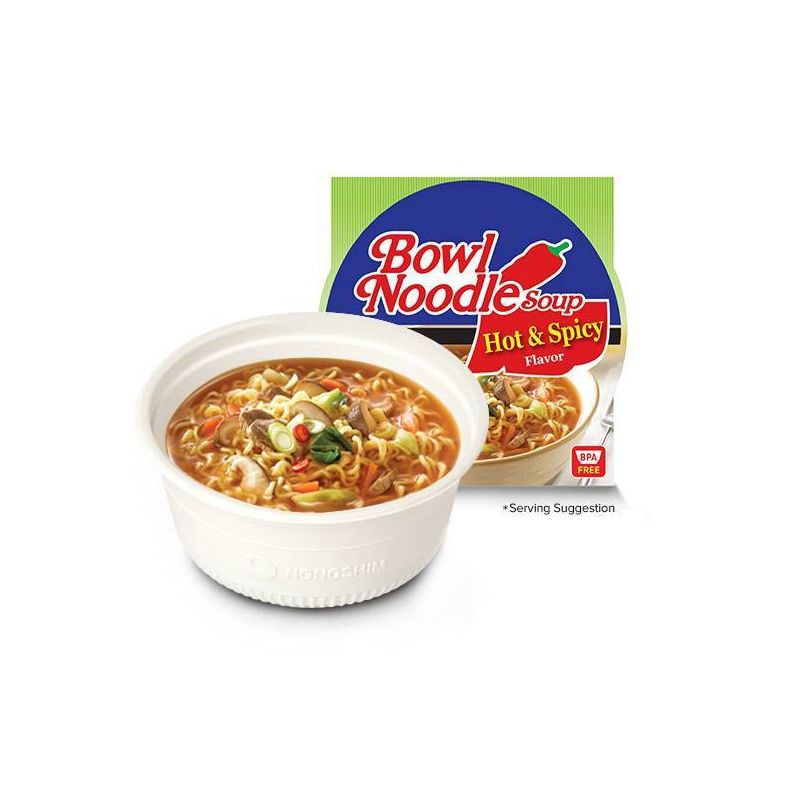 slide 3 of 5, Nongshim Hot & Spicy Soup Microwavable Noodle Bowl - 3.03oz, 3.03 oz