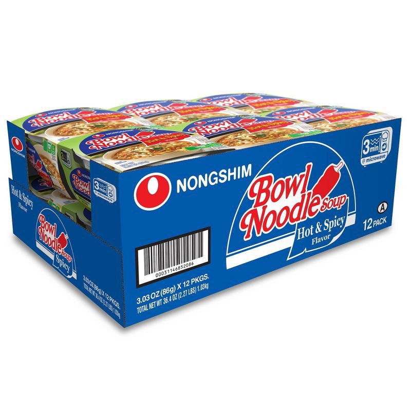 slide 5 of 5, Nongshim Hot & Spicy Soup Microwavable Noodle Bowl - 3.03oz, 3.03 oz