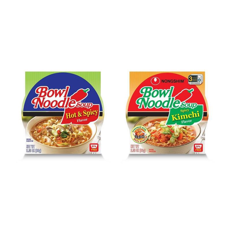 slide 4 of 5, Nongshim Bowl Spicy Kimchi Soup Microwavable Noodle Bowl - 3.03oz, 3.03 oz