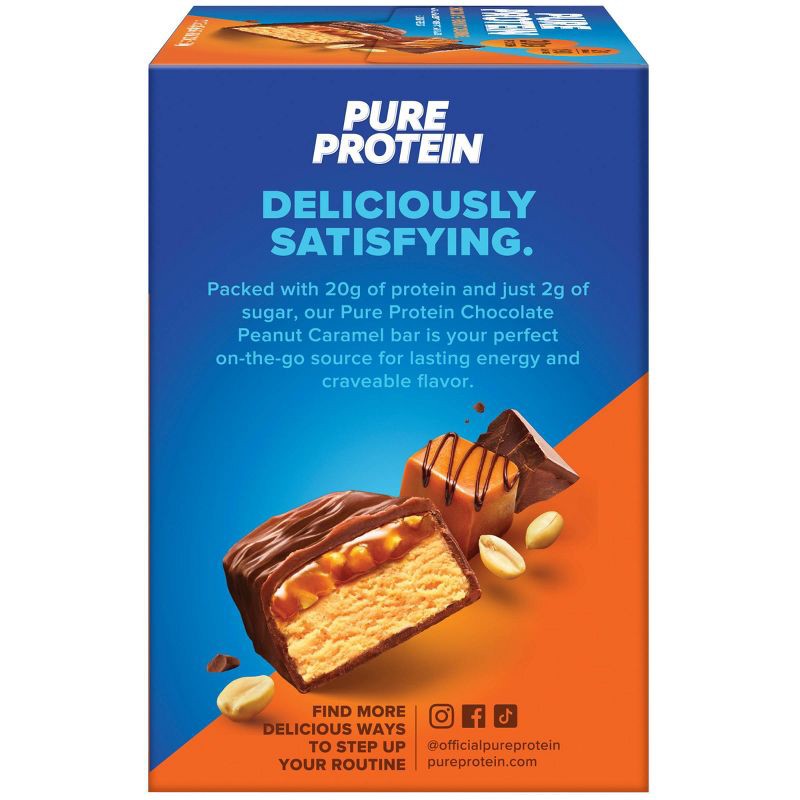 slide 6 of 6, Pure Protein 20g Protein Bar - Chocolate Peanut Caramel - 12ct, 20 gram, 12 ct