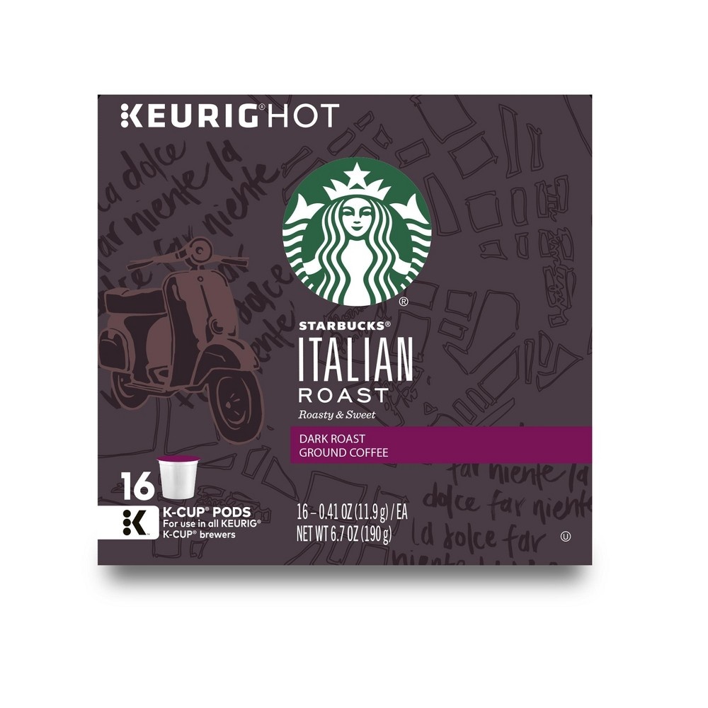 slide 3 of 5, Starbucks Italian Dark Roast Coffee - Keurig K-Cup Pods, 16 ct