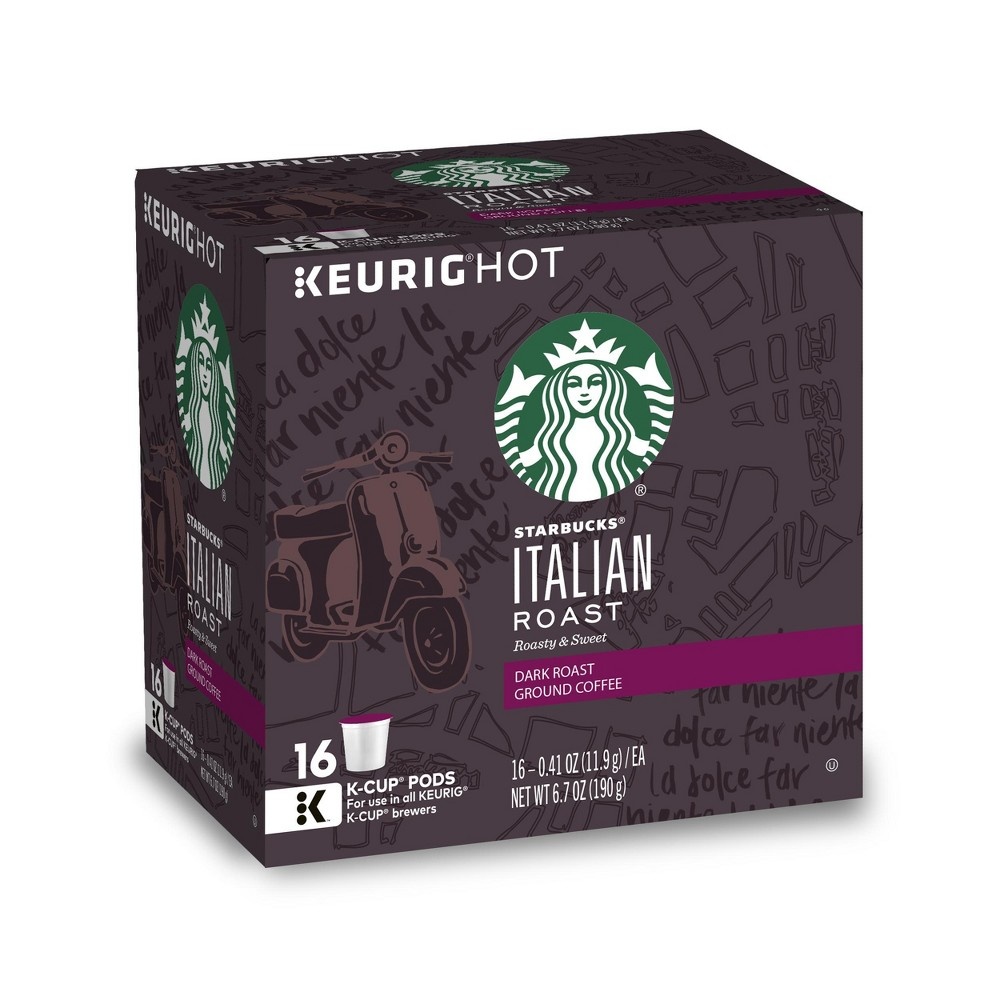 slide 4 of 5, Starbucks Italian Dark Roast Coffee - Keurig K-Cup Pods, 16 ct