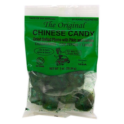 slide 1 of 1, Alamo Candy Co. Chinese Dried Salted Plums with Pickle & Lemon, 1 oz