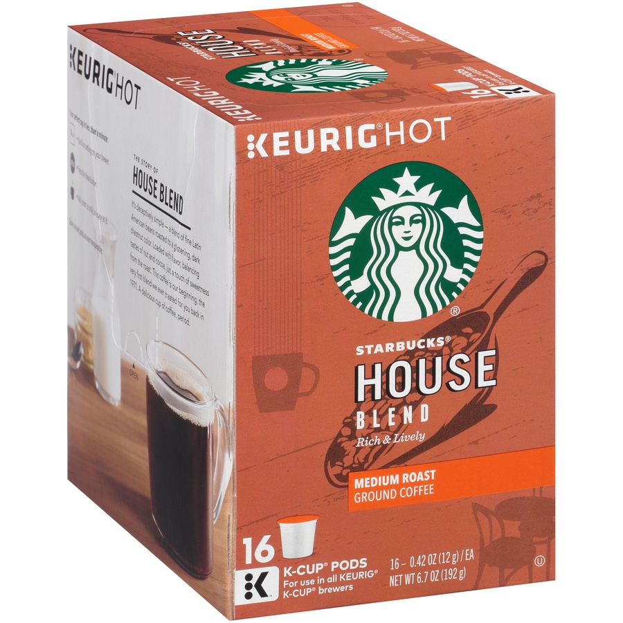 slide 2 of 7, Starbucks House Blend K-Cup Medium Roast, 16 ct