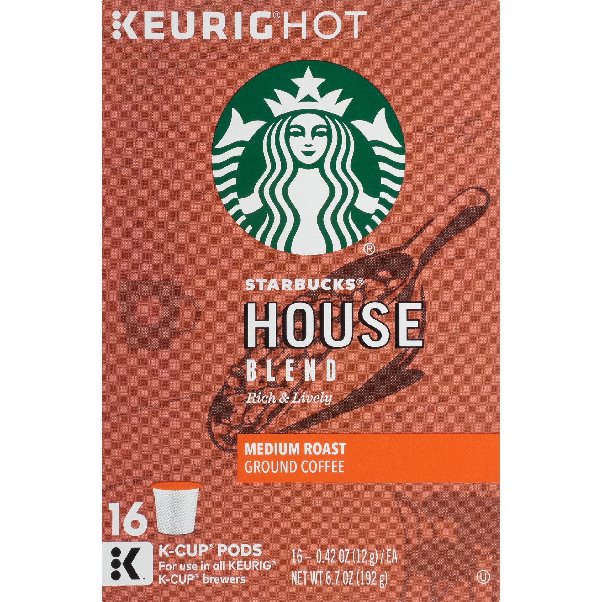 slide 4 of 7, Starbucks House Blend K-Cup Medium Roast, 16 ct