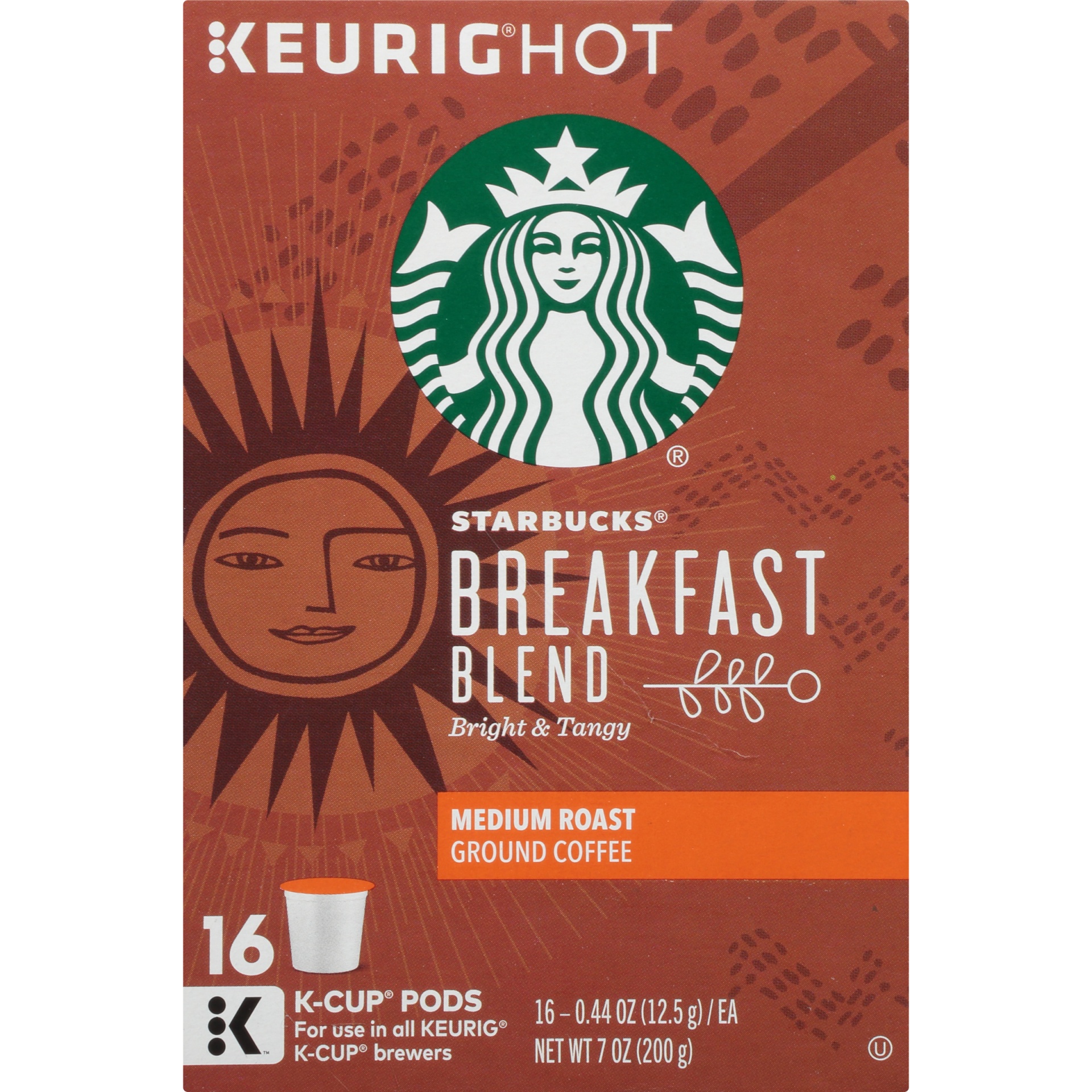 slide 4 of 7, Starbucks Breakfast Blend Medium Roast Coffee K-Cup Pods, 16 ct