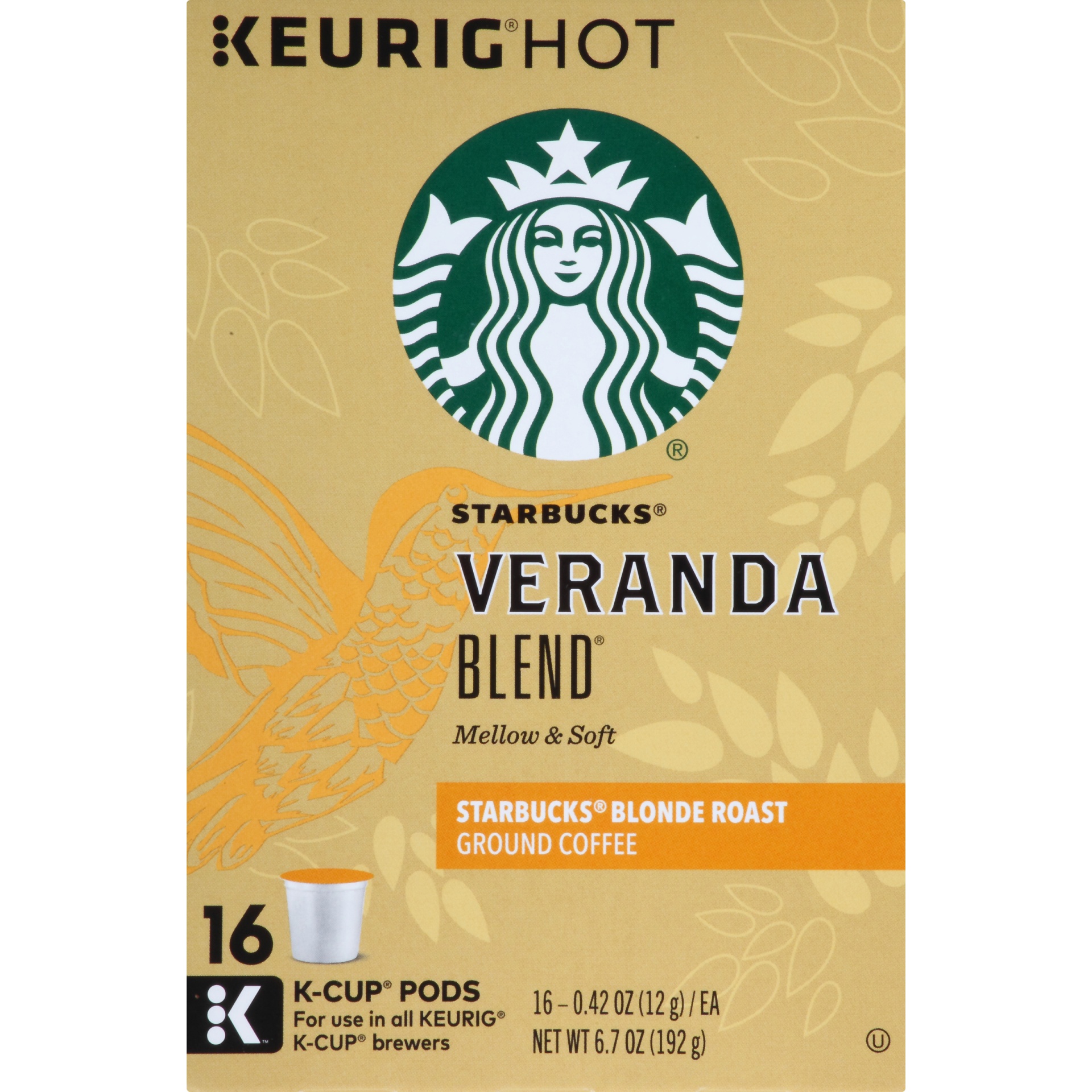 slide 4 of 7, Starbucks Veranda Blend Blonde Roast Coffee Cup Pods, 16 ct