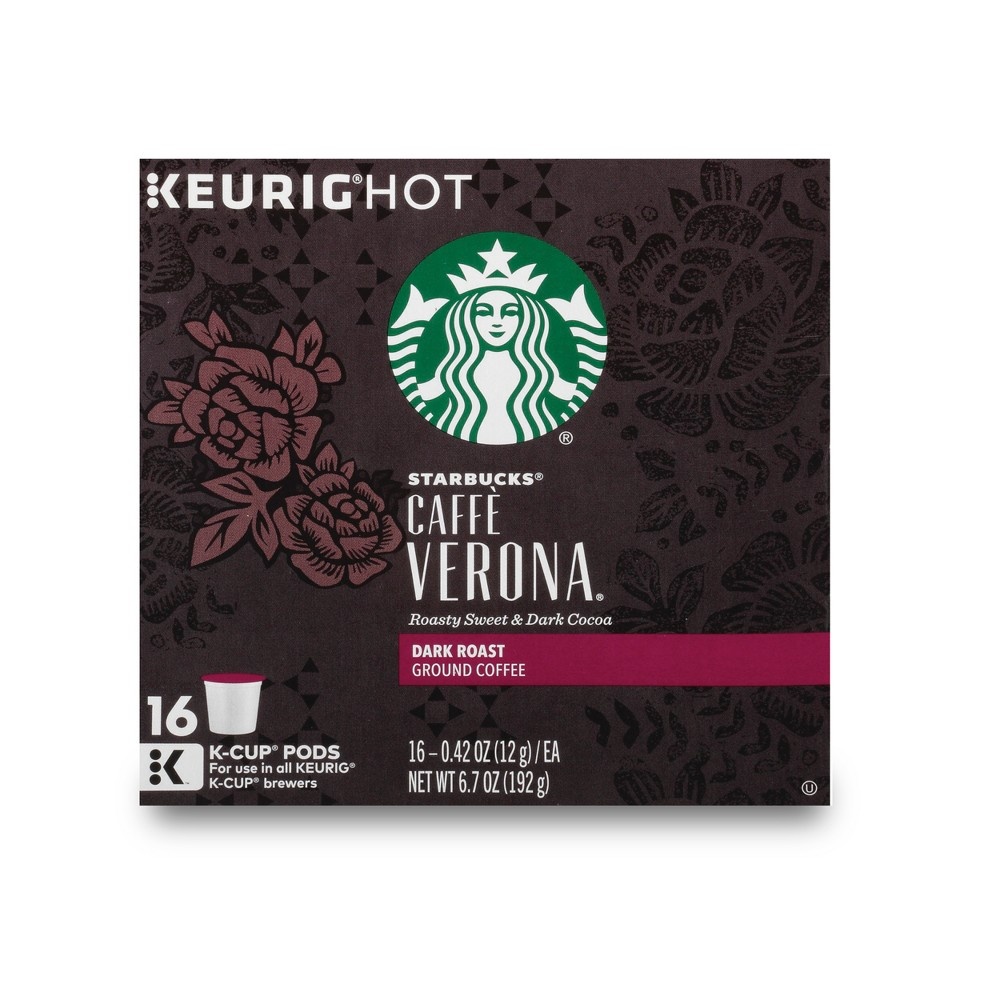 slide 3 of 5, Starbucks Caff Verona Dark Roast Coffee Cup Pods, 16 ct