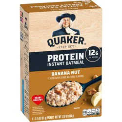 Quaker Instant Protein Banana Nut Oatmeal - 6ct / 12.9oz