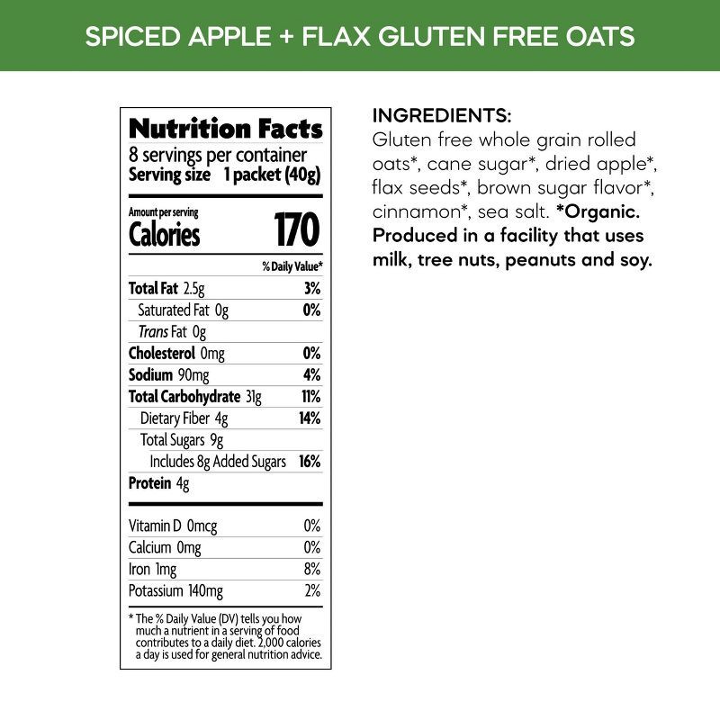 slide 2 of 6, Nature's Path Organic Gluten Free Oatmeal Spiced Apple with Flax - 11.3oz, 11.3 oz