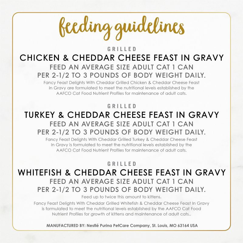 slide 11 of 12, Purina Fancy Feast Delights Variety Pack Chicken,Turkey, Fish and Cheddar Flavor Wet Cat Food Cans - 3oz/24ct, 24 ct; 3 oz