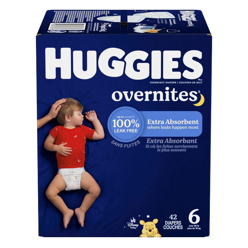 slide 2 of 12, Huggies Overnites Nighttime Baby Diapers - Size 6 - 42ct, 6 x 42 ct