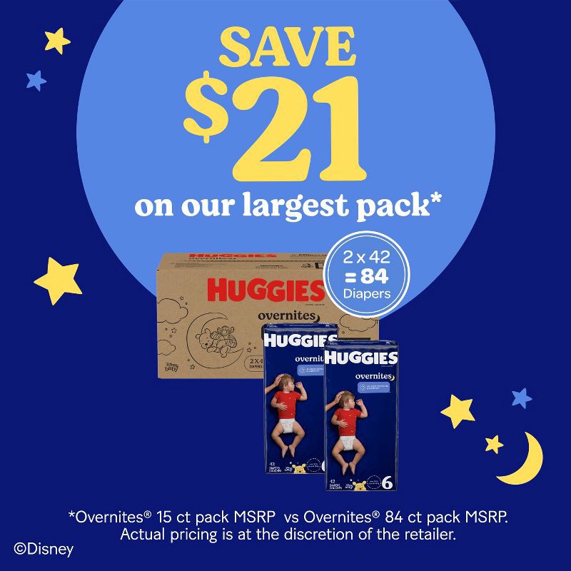 slide 5 of 12, Huggies Overnites Nighttime Baby Diapers - Size 6 - 42ct, 6 x 42 ct