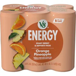 V8 Juice V8 +ENERGY Orange Pineapple Energy Drink - 6pk/8 fl oz Cans