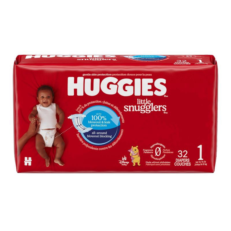 slide 2 of 14, Huggies Little Snugglers Diapers - Size 1 - 32ct, 1 x 32 ct