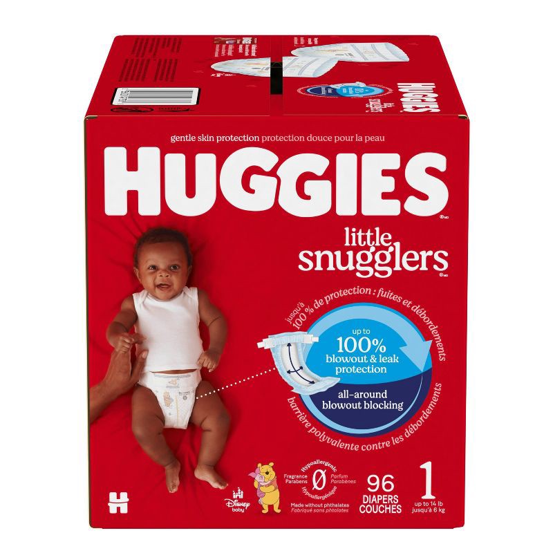 slide 2 of 14, Huggies Little Snugglers Diapers - Size 1 - 96ct, 1 x 96 ct