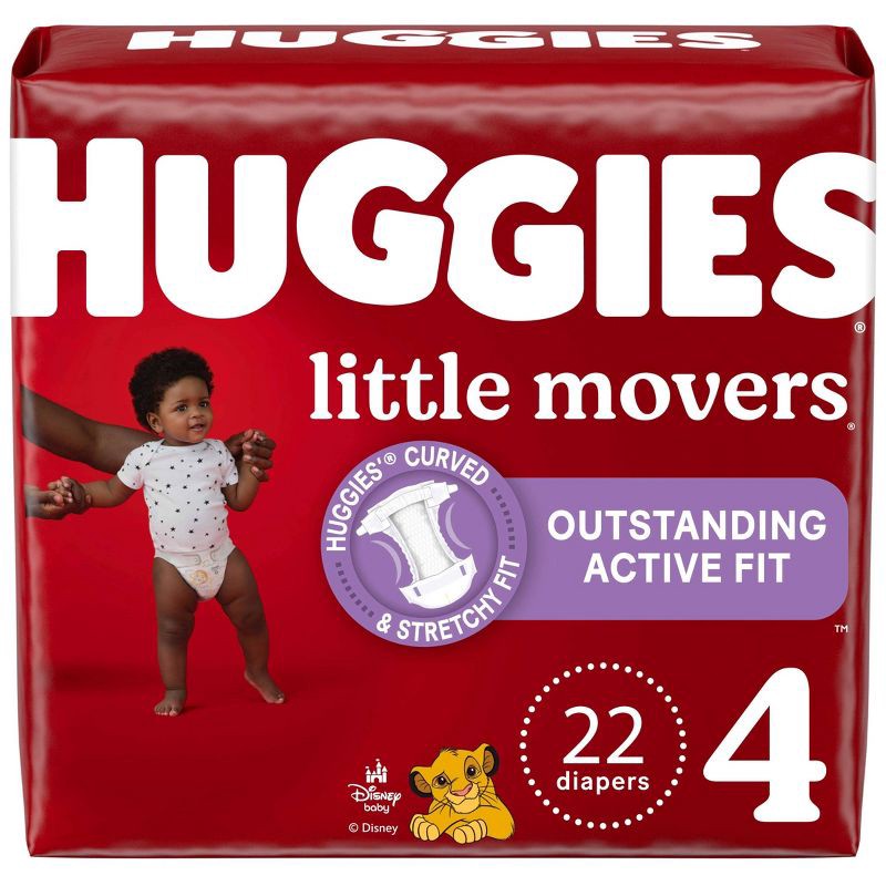 slide 1 of 13, Huggies Little Movers Diapers - Size 4 - 22ct, 4 x 22 ct