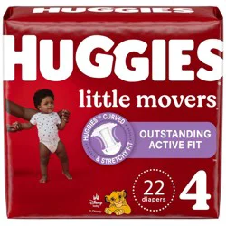 Huggies Little Movers Diapers - Size 4 - 22ct