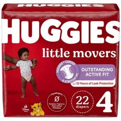 Huggies Little Movers Diapers - Size 4 - 22ct