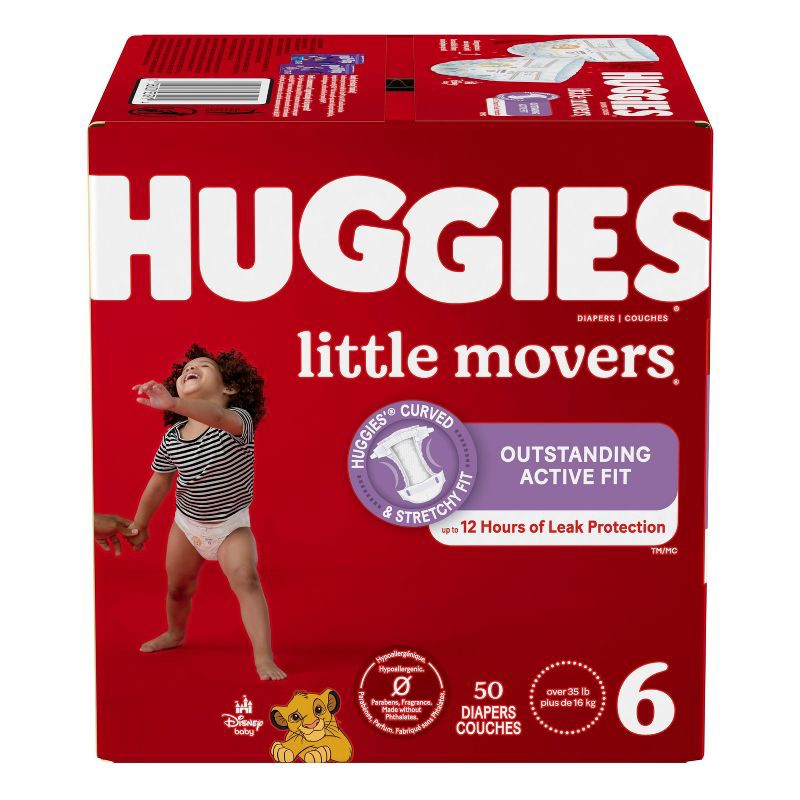 slide 2 of 13, Huggies Little Movers Diapers - Size 6 - 50ct, 6 x 50 ct