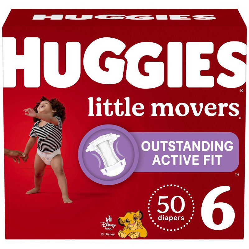 slide 1 of 13, Huggies Little Movers Active Fit Diapers - Size 6 - 50ct, 6 x 50 ct