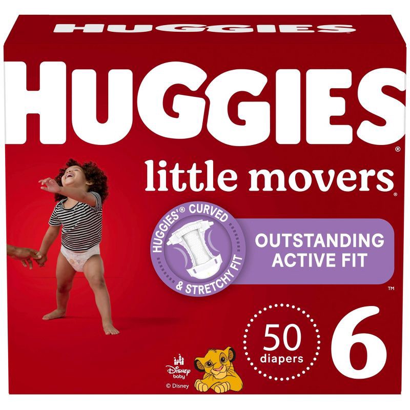 slide 1 of 13, Huggies Little Movers Diapers - Size 6 - 50ct, 6 x 50 ct