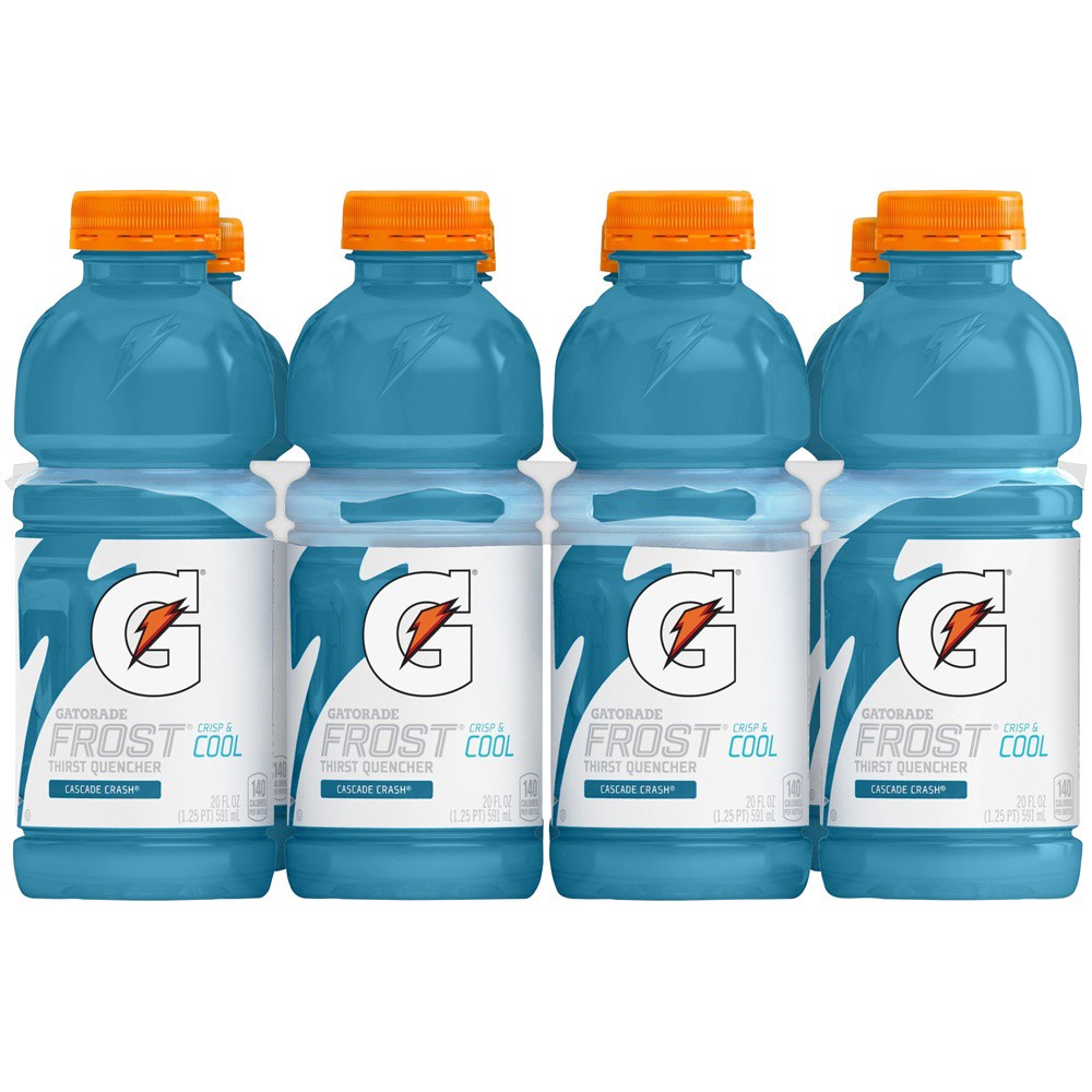 slide 2 of 5, Gatorade Frost Thirst Quencher Cascade Crash 20 Fl Oz 8 Count, 8 ct; 20 fl oz