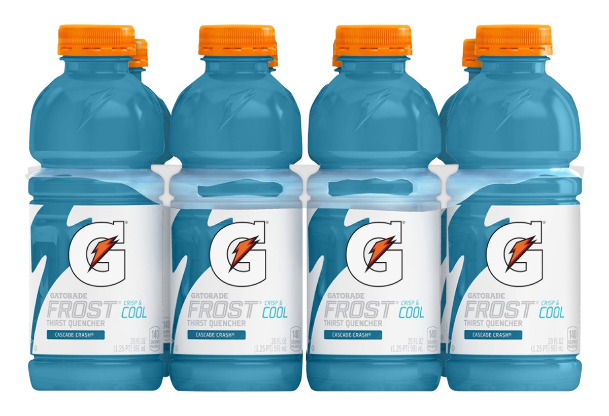 slide 1 of 5, Gatorade Frost Thirst Quencher Cascade Crash 20 Fl Oz 8 Count, 8 ct; 20 fl oz