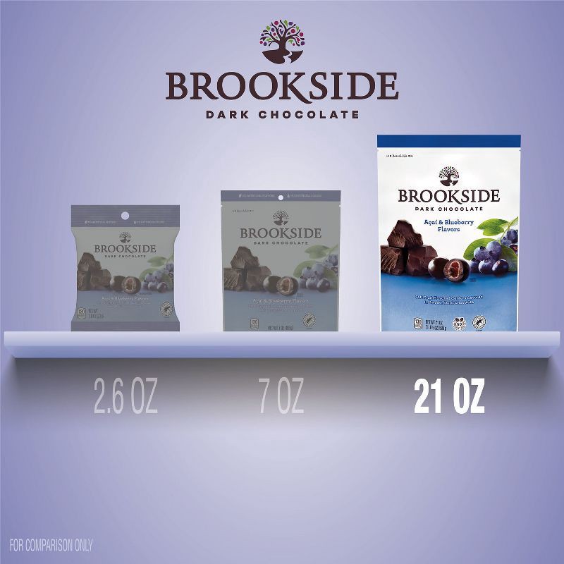 slide 6 of 7, Brookside Dark Chocolate, Acai and Blueberry Flavored Snacking Chocolate Candy - 21oz, 21 oz