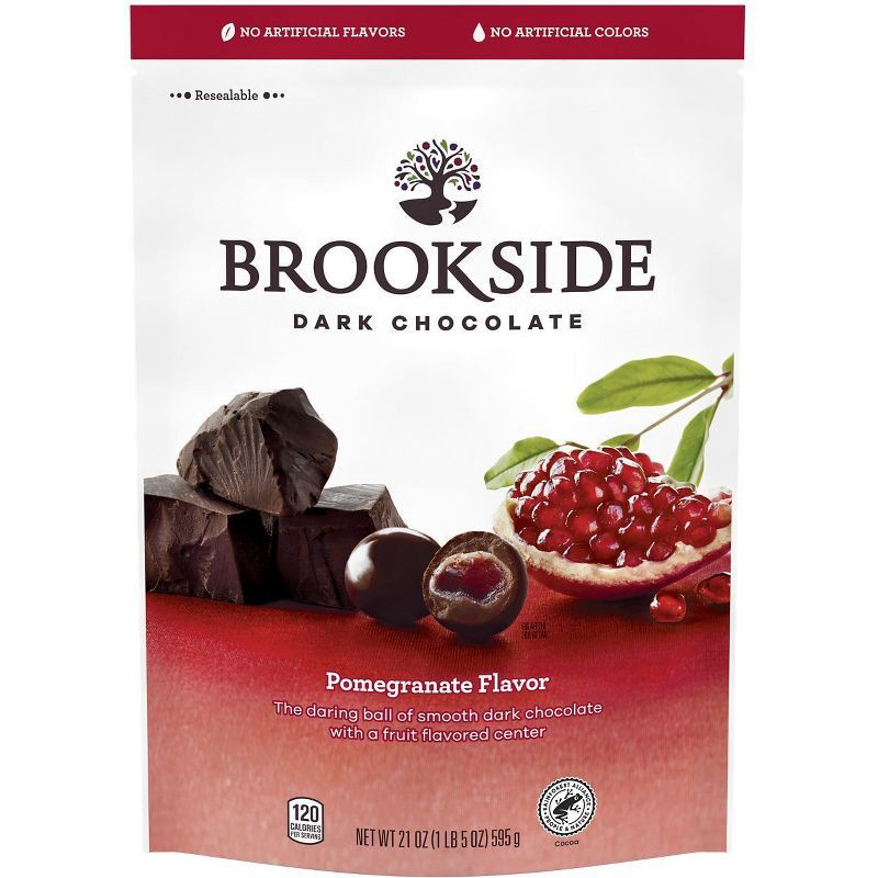 slide 2 of 7, Brookside Pomegranate Flavor Dark Chocolate Candy - 21oz, 21 oz