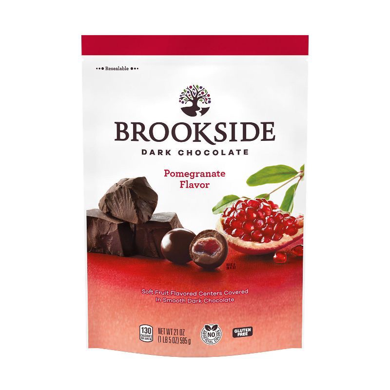 slide 2 of 7, Brookside Dark Chocolate And Pomegranate Flavored Snacking Chocolate Candy - 21oz, 21 oz