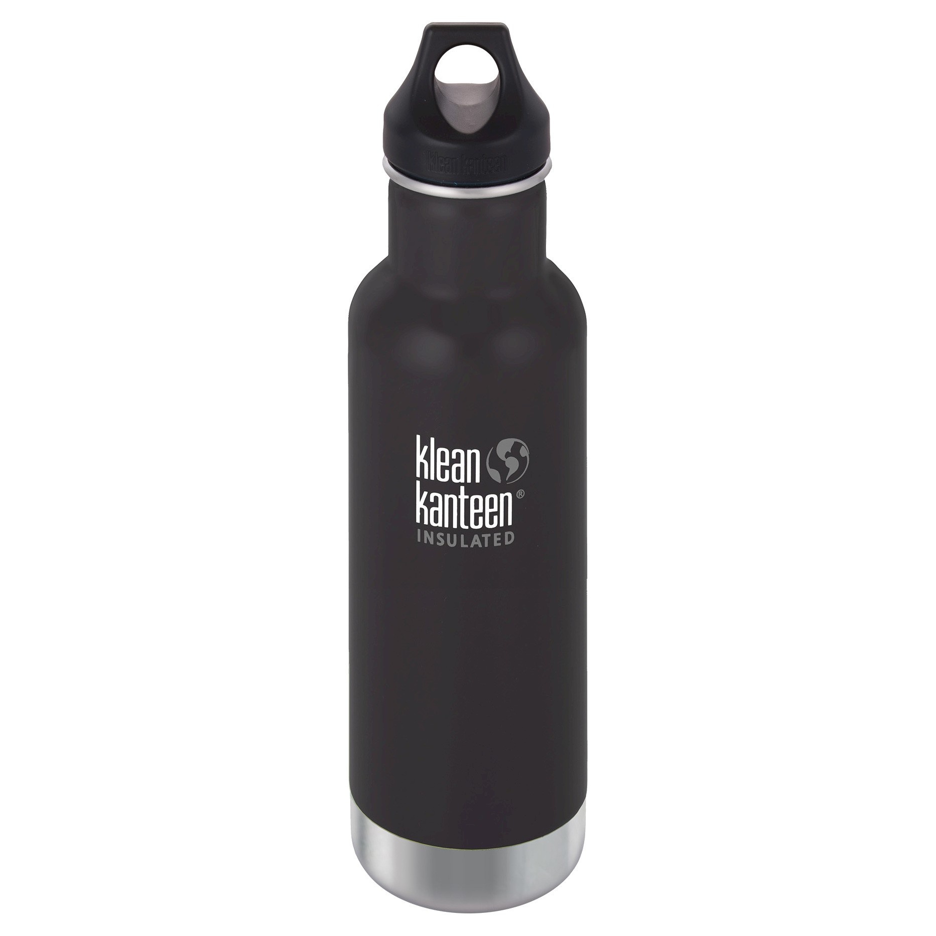 slide 1 of 2, Klean Kanteen Classic Insulated Bottle With Loop Cap - Shale Black, 20 oz